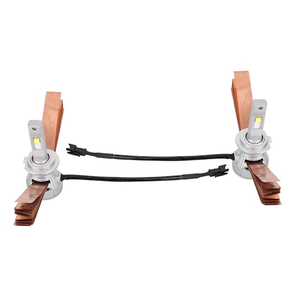 2 stk. Mini LED-frontlykter for bil i ren aluminiumslegering med dobbel varmespredning, høy lysstyrke, H7