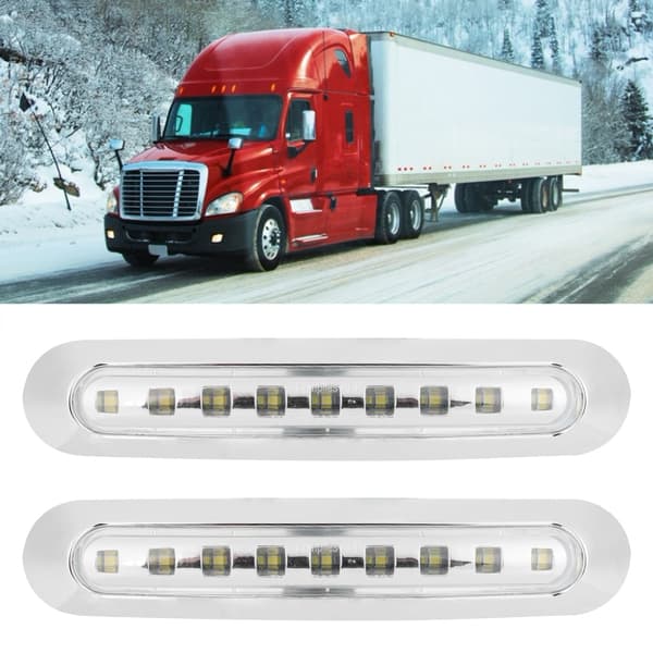2 stk 9 LED Lastebil Sidelys Rød Gul Hvit Sidelys Blinklys 10-30V