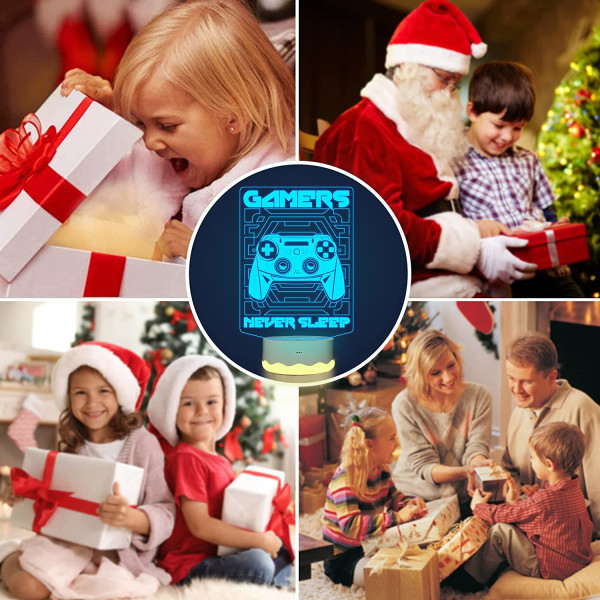 Spil 3D Natlampe, Attivolife Gamepad Illusion Hologram Lampe