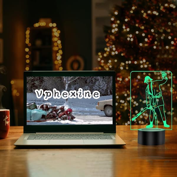 Christmas Vacation 3D Natlampe, 16 Farver Dekorationslampe Gave