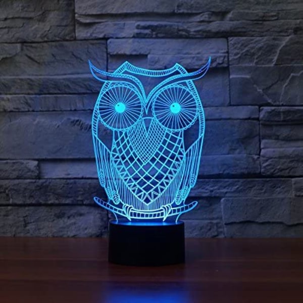 3D uggla örnnattlampa djurlampa touch switch dekor tabell