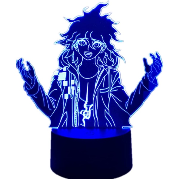 Nagito Komaeda Anime Actionfigur 3D LED Nattlampa Manga för Barnrumsinredning Lampa Kawaii Rum Dekoration Ljus Sängbord för Sovrum/Vardagsrum Dekoration