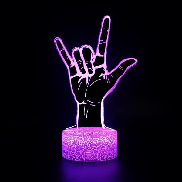 3D Natlampe LED Illusion Skrivebordslampe 7 Farveskift