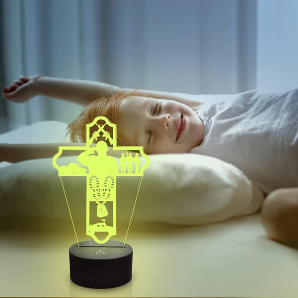 3D Natlampe til US Army Militær, 16 Farver Skift Smart