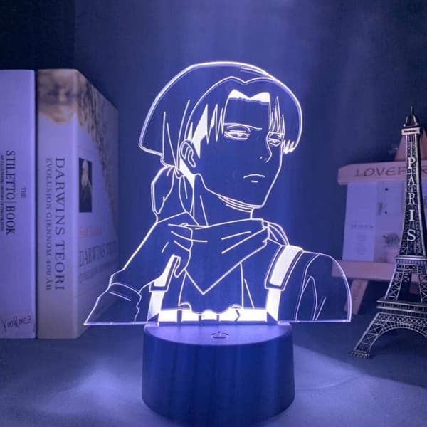 Attack on Titan 3D Anime Lampe Natt Levi Ackerman Illusjon N