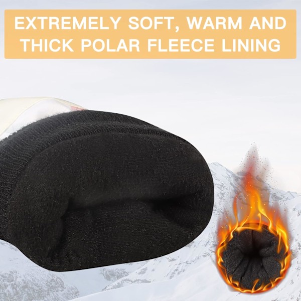 Vinterhandskar för Män och Kvinnor, Varma Vattentäta Skidhandskar, 5 Lager, Pekskärm, Snöhandskar för Kallt Väder Black XL