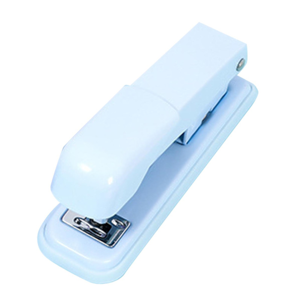 Kontorshäftapparat för 24/6 26/6 60 mm djup Ergonomisk ansträngningslös skrivbordsstapler för studentlärare Himmelblå