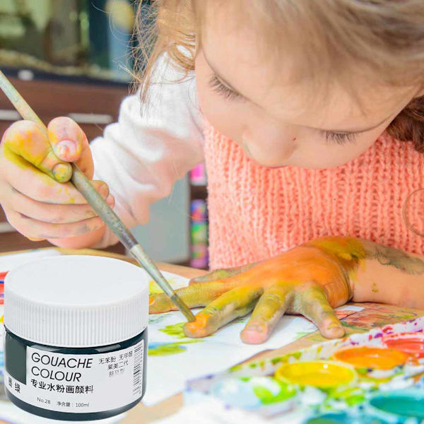 Koncentreret vandfarvemaling pigment børn håndlavet farvet pigment (sortgrøn)