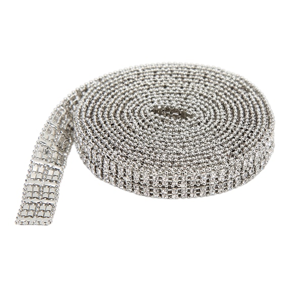Rhinestone-kjede 2 meter lang Premium Material Robust Holdbar Iøynefallende Bred applikasjon Rhinestone Trim