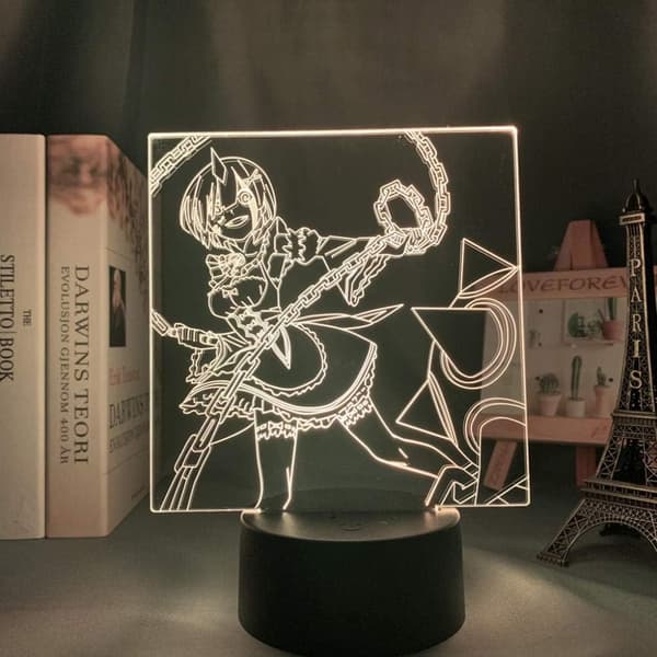 Lampe 3D LED Nattlys Gaver Soverom Re Zero Rem og Ram An