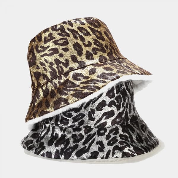 Leopard Print Bucket Hat Trendy Animal Pattern Fiskerhat B