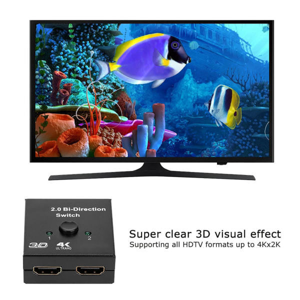 HD Multimedia Interface 2 ingångar till 1 utgångs switch HD Multimedia Interface Splitter Tvåvägs HD Multimedia Interface Switcher Stöd 4K