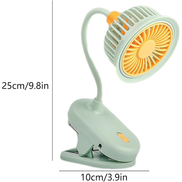 Bärbar Liten Clip-on Fläkt 360° Rotation Kylfläkt Skrivbordsfläkt Mini Bordsfläkt USB-laddning Fläkt Clip & Skrivbordsfläkt för Kontor Sovrum