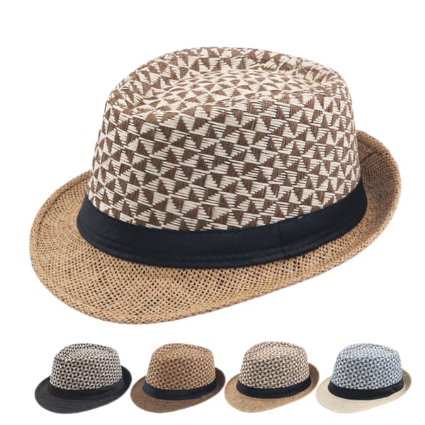 Sommer Strå Fedora Hat Kort Skygge Panama Solhat Trilby Bea Brown