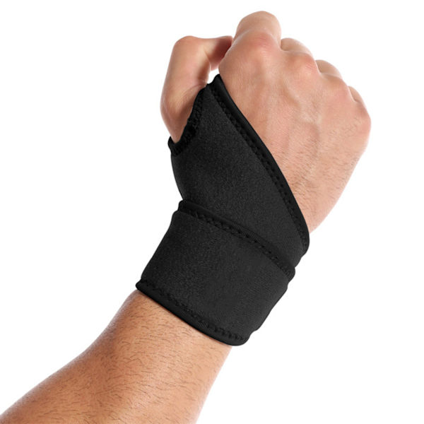 Håndleddsstøtte Pustende Fôr Borrelås Slitesterk Nylon Myk Komfortabel Håndleddskompresjonsstropp for Sport Utendørs Black
