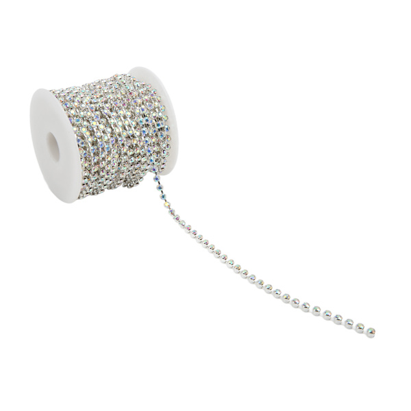 Rhinestone Trim 10yd oksidasjonsbestandig blank overflate robust holdbar utsøkt design mye brukt Rhinestone ChainAB farget Rhinestone på sølv