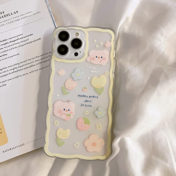 Kompatibel med iPhone 12 Skal Transparent Söta Jordgubbar