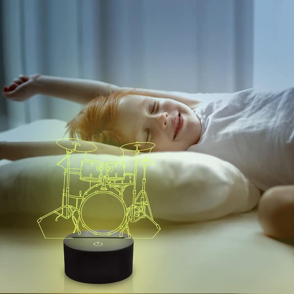 Søt Katt Lampe 3D Illusions Nattlys for Barn - med Smart Berøring