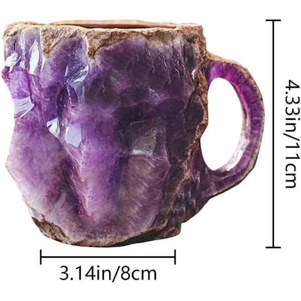 Kaffekrus, Geode Krus, Naturlig Onyx Krystal Kop, Resin Krystal Dekorative Krus