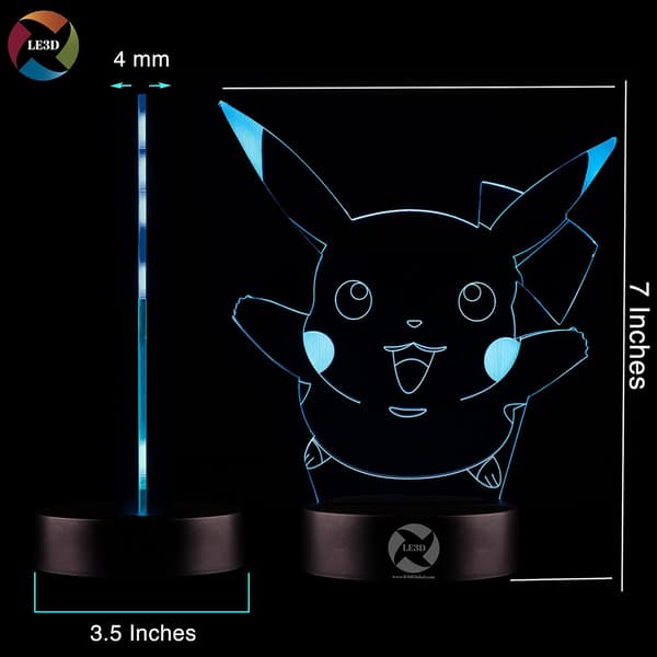 3D Optisk Illusions Natlampe - 7 LED Farveskiftende Lampe