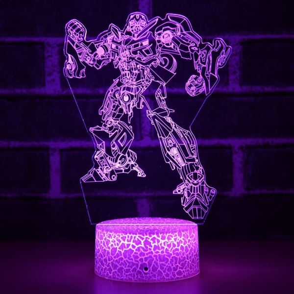 Transformers Bumblebee Robot Lysende Camaro Racerbil Nattlys Sidebordlampe som Gave til Barn eller Voksne, Dekorativt Lys til Barnerom/Stue