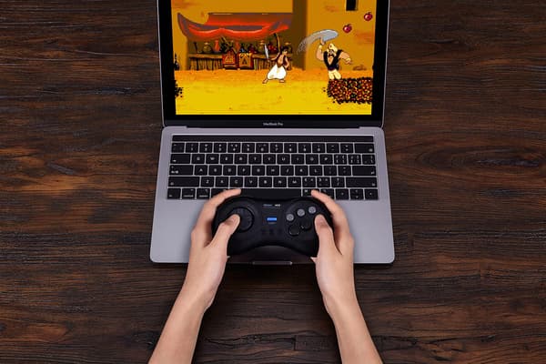 M30 Trådlös Bluetooth-kontroller Retro Gamepad för Switch, PC Windows, MacOS, Android, Raspberry Pi med Sega Genesis & Sega Mega Drive-stil (Svart Black