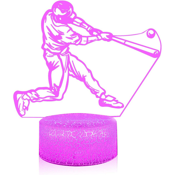 3D Illusion Baseball Nattlampa 16 Färgförändring