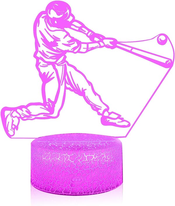 3D Illusjon Spille Baseball Nattlampe 16 Fargeendringer