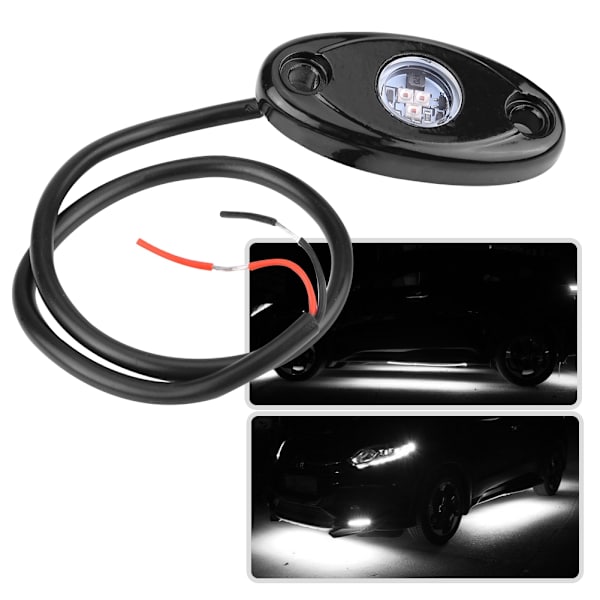 2 Par 12-24V Rock Light Flood Beam LED Under Body Trail Rig Lys til SUV Båd Hvidt Lys