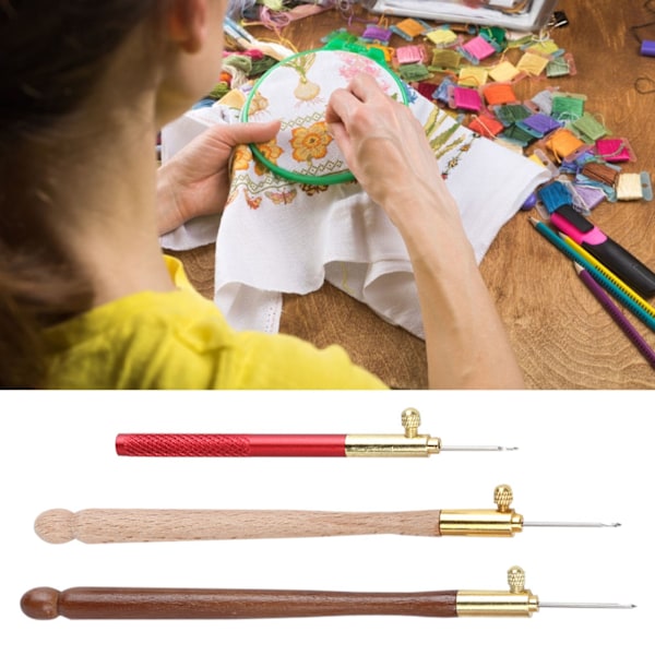 Virka krokspärla nål för broderi pärlning stickning DIY sömnad verktyg