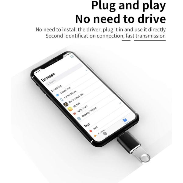 Lightning-uros USB3.0-naarasadapteri OTG-kaapeli iPhone 12 11 Xr X XS 8 7 Plus Max -yhteensopiva iPad Air Pro Minin kanssa, tukee kamerakortinlukijaa
