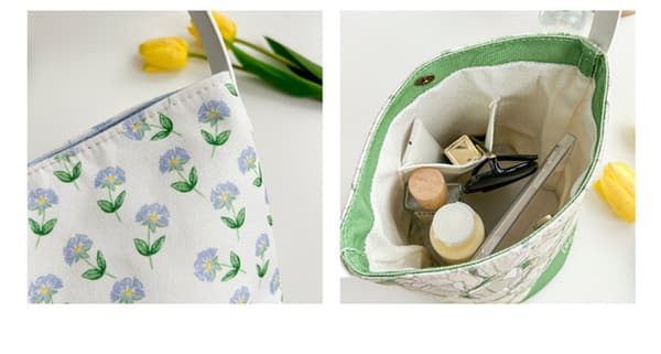 Canvas Tote Tasker til Kvinder med Lynlås og Rum Stor