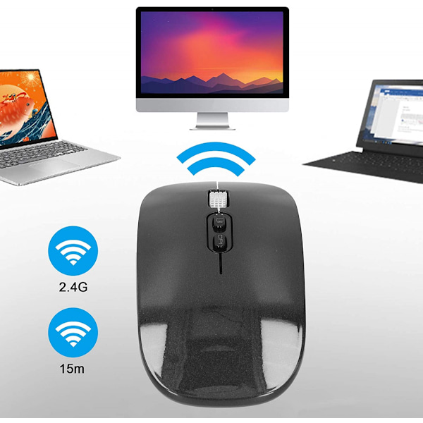 Trådlös mus, 2.4G/Bluetooth5.0 Dual Mode Wireless Optical