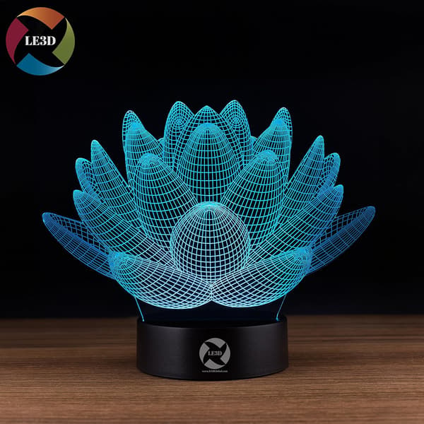 3D Optisk Illusions Natlampe - 7 LED Farveskiftende Lampe