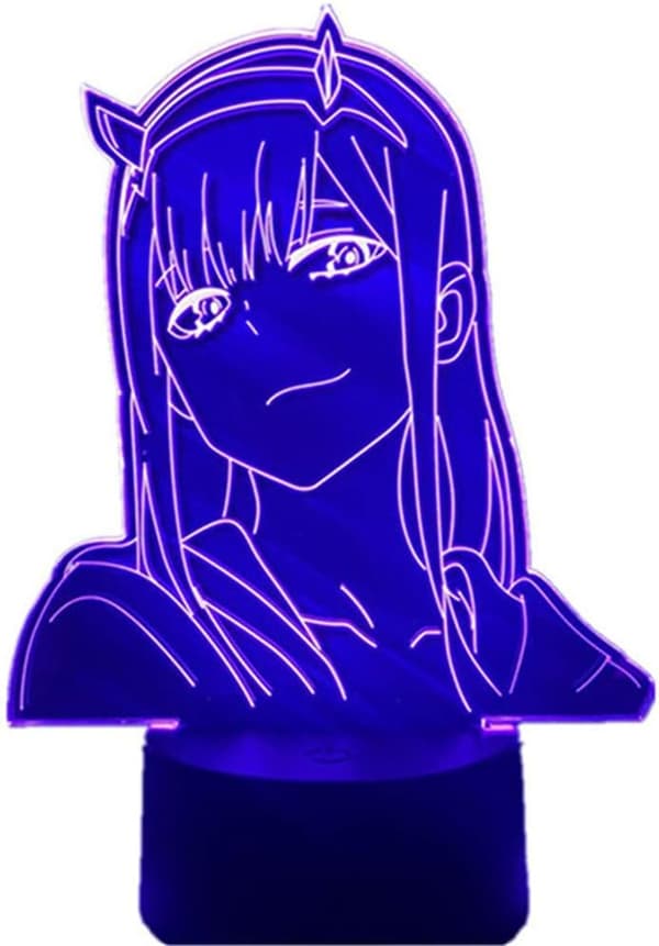 Anime 3D Lampe Zero Two Figur Nattlys Barn Jenter Være
