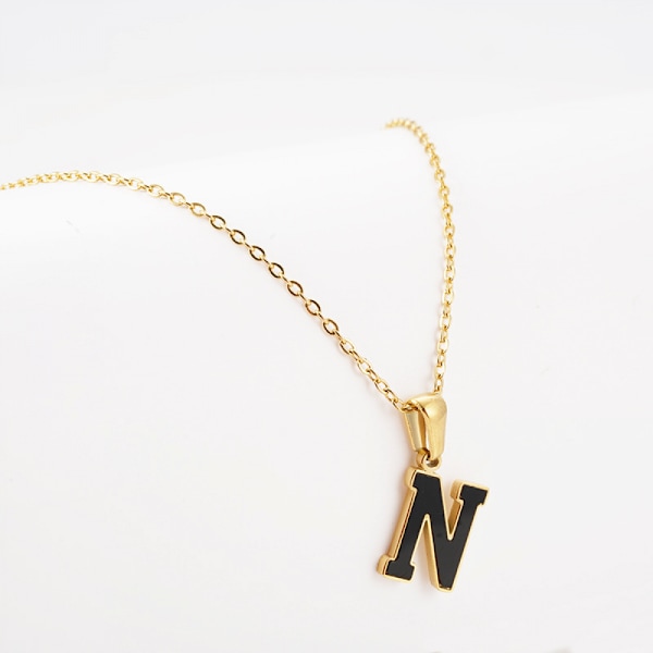 18k Guldpläterat Halsband med Bokstav, Rostfritt Stål Initial A-Z