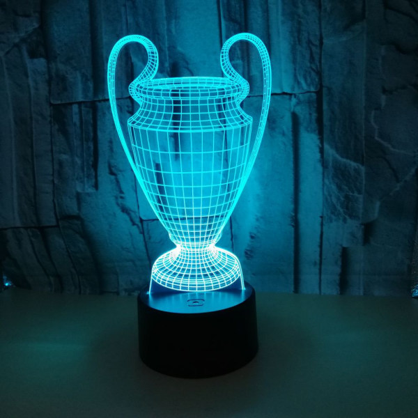 Trofé Nattlampa, 3D Illusion Lamp, 7 Färger Ändras med