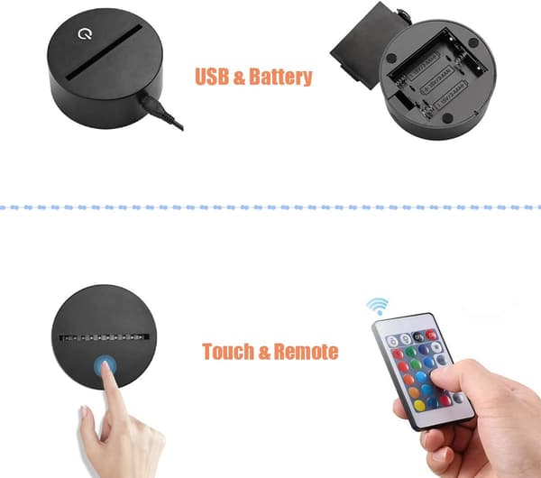 Poker Terninger Nattlys LED 3D Illusjon USB Spillkort Remo