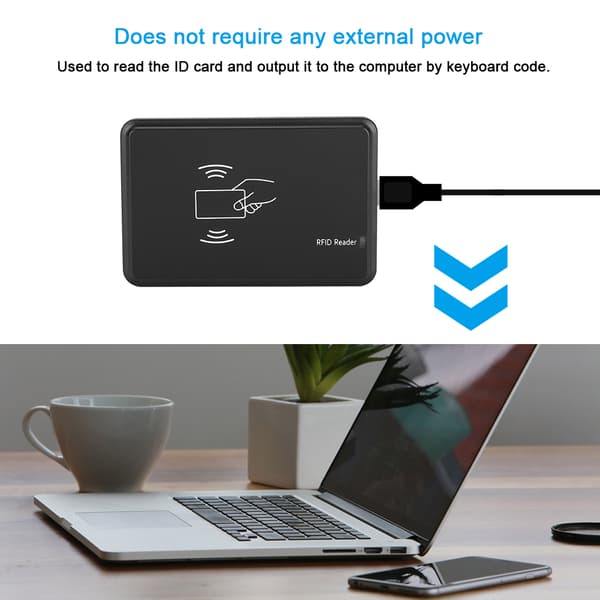 Bærbar 125KHz ID-kortlæser, driverfri med USB-kabel, understøtter Windows-system