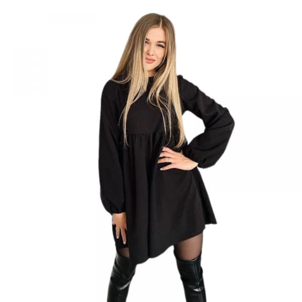 Ruffle Chiffon Elegant Mini Short Skirt Dresses(Black L)