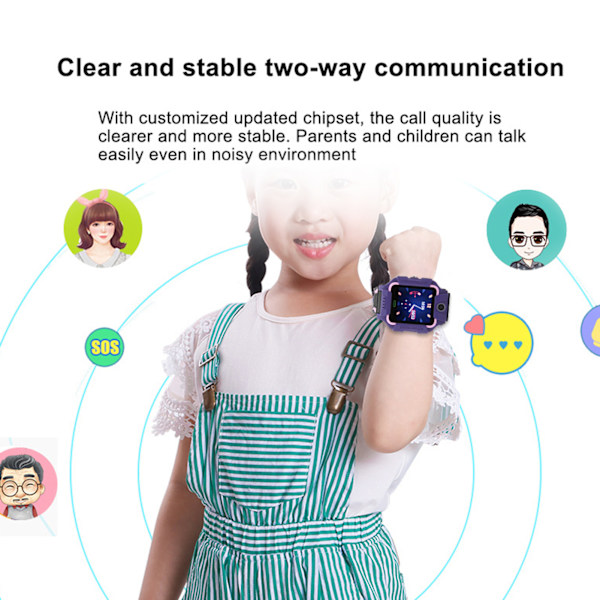 Q19 Barn Smart Klocka Vattentät Plug In Kort Kamera Positionering Armband Violet