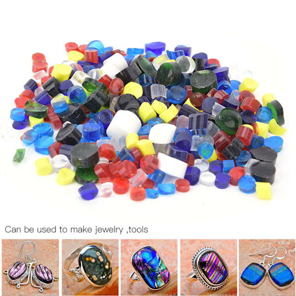 Millefiori glas blandad färg termisk smältning färgad glasyr för dekoration smält glas block kit 100g