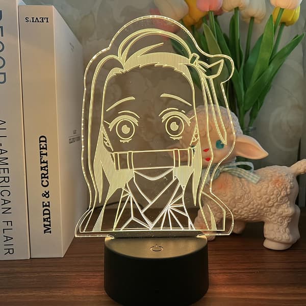 Kamado Nezuko 3D Illusjon Demon Slayer Merchandise Nattlys LED