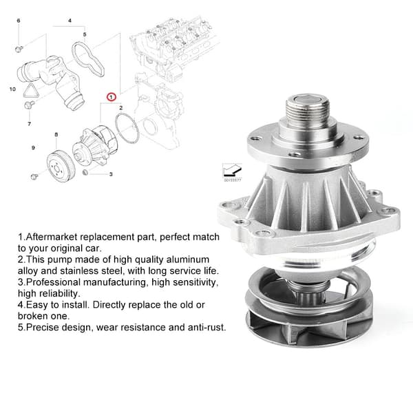 Bilelektrisk vannpumpe for E36 E39 E46 E85 X3 X5 Z3 Z4 11517527910