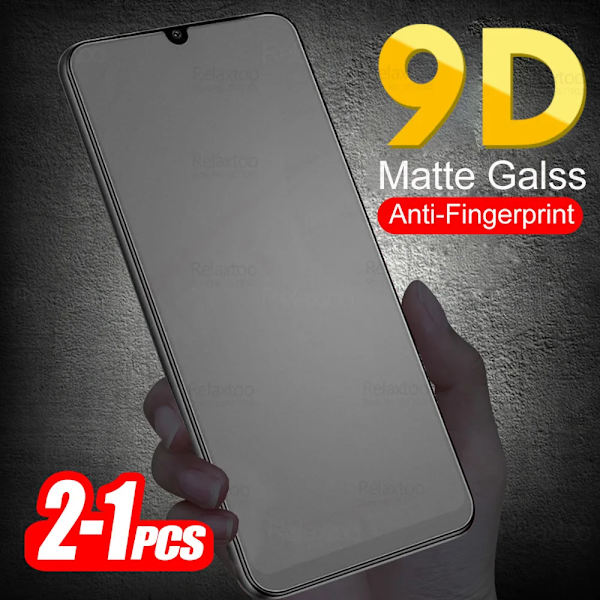 2 st 9D matt härdat glas för Realme Narzo 50A frostat skärmskydd