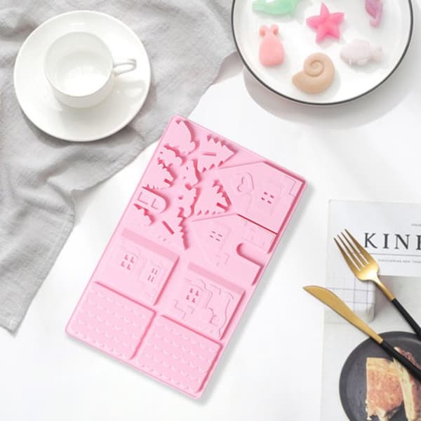 DIY Julehus Sjokoladeform Silikonform Fondant