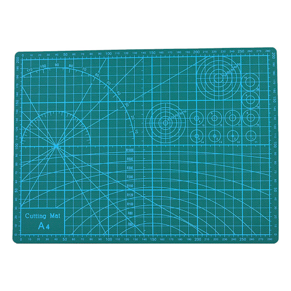 A4 rutnät PVC skärmatta Självläkande papper Lädertyg Skärbräda (Grön)