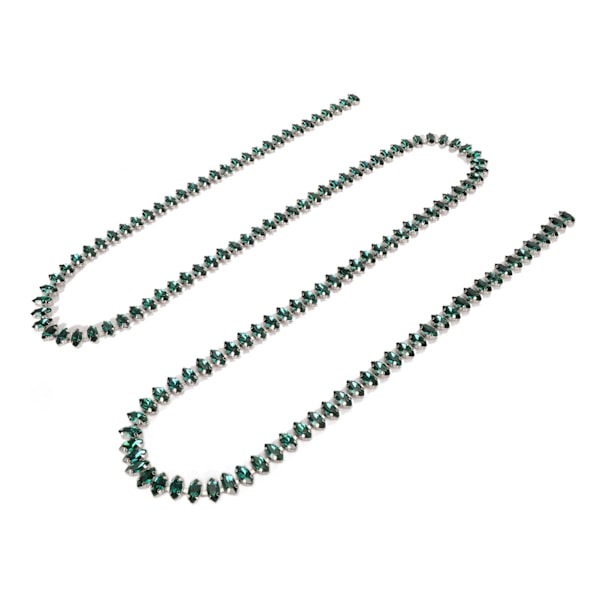 Rhinestone Claw Chain 1 Yard Lång Glittrande Elegant Multi Purpose Rhinestone Strip för Smycken Kläder DIY Grön