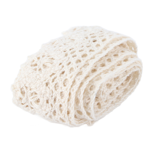 Blonderbånd Bomullstråd 20 Yards Dekorative Tilbehør for DIY Klær DekorasjonBeige