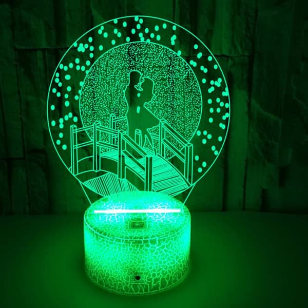 Lover Bridge Natlampe, 3D Illusionslampe, 7 Farver Changi